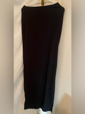 Hot Miami Styles Black Ribbed Slit Skirt